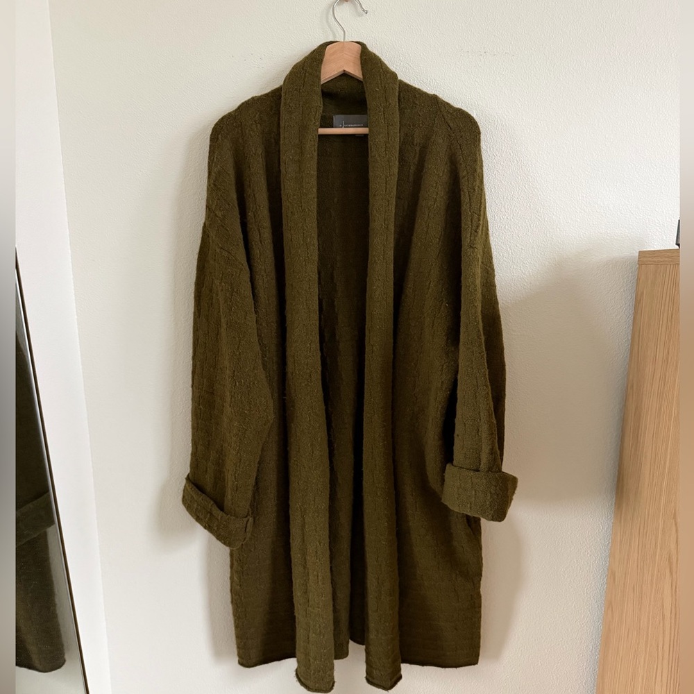 Anthropologie The Mariel Longline Cardigan Sweater in Moss